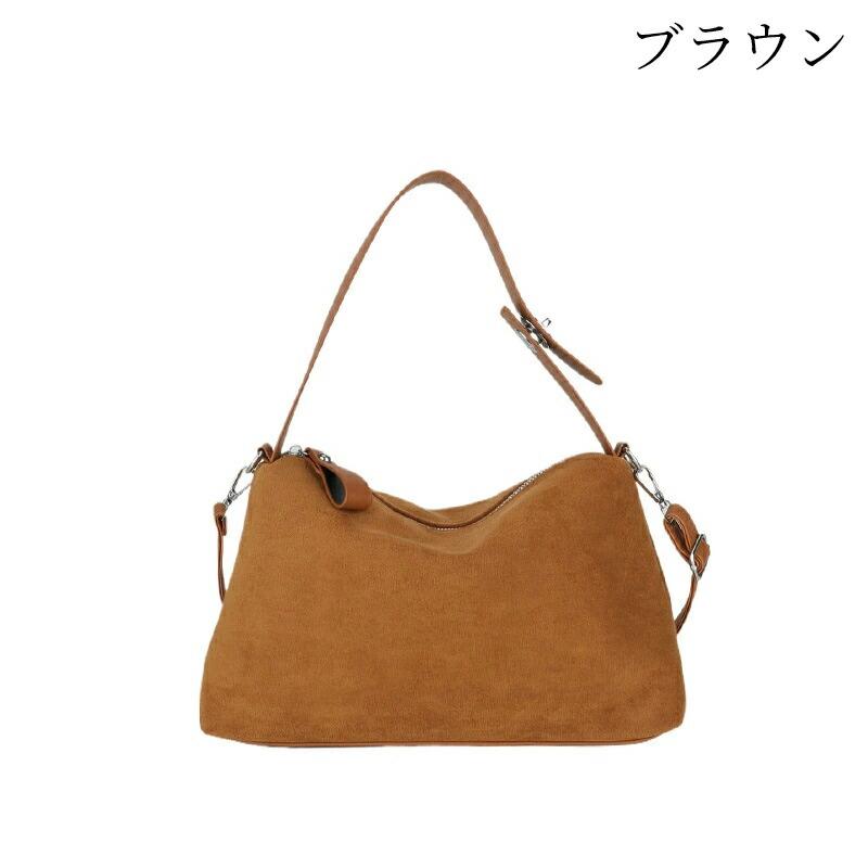 ショルダーバッグ スエード チョコレート色 冬コーデ スエードバッグ kudu革 kudu革ポシェット kudu革スエードポシェット チョコレート色ポシェット