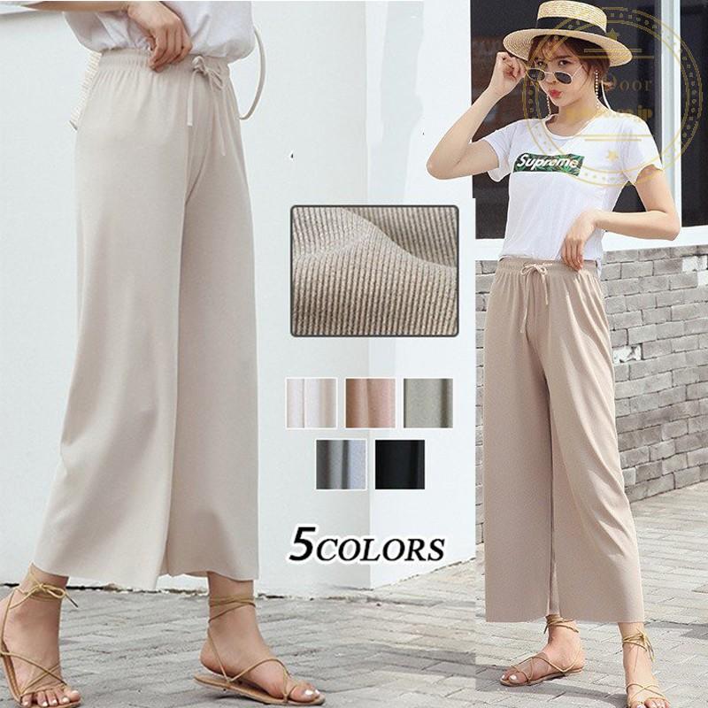 パンツ リゾートガウチョ ビーチ リボン ウエストゴム スカーチョ ガウチョパンツ ワイドパンツ ハイウエストパンツ ファッション 夏 レディース ラッピング