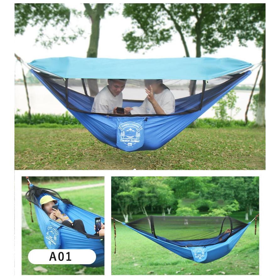 日よけ布付きハンモック 蚊帳付き 一体型 虫対策 蚊よけ 遮光 超軽量 収納袋付き 吊り 耐荷重200kg 通気 快適 軽量 丈夫 子供 大人 キャンプ用品オールインワン 日よけ布付きハンモック 蚊帳付き 一体型 虫対策 蚊よけ 遮光 超軽量