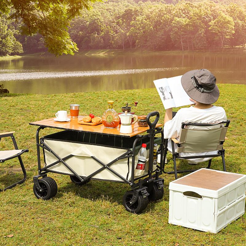 モダンデコ　アウトドアワゴン キャリーカート 折りたたみ 軽量 キャリーワゴン 耐荷重150kg 大容量190L 4輪 ワイドタイヤキャリーワゴン 大容量190L 耐荷重150kg｜モダンデコ公式