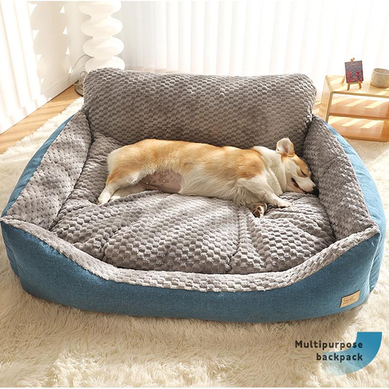 ペットベッド 猫犬用 ソファ ペット用寝袋 犬猫兼用 あごのせ 犬の