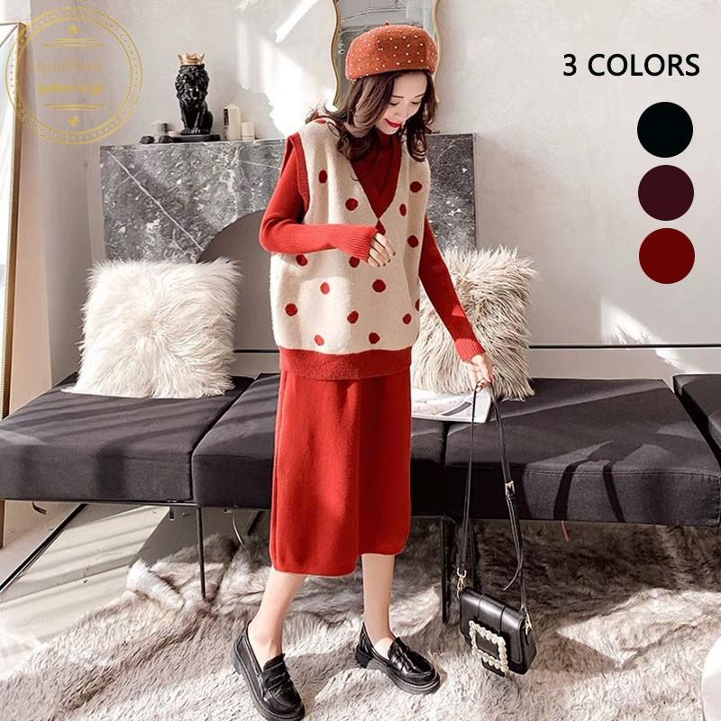 ワンピース レディース セットアップ ａライン ニット ベスト ワンピース 2点セット 大人カジュアル ファッション 春 秋 ロング丈 着痩せ 代 30代 40代 入園式 Lyq25 Aquadoor 通販 Yahoo ショッピング