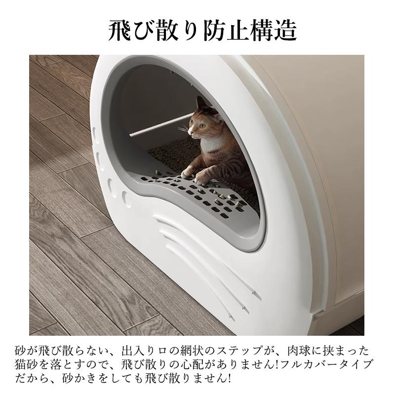 大きめ 猫 トイレ キャットトイレ フルカバー 引き出し式 大型 2つの