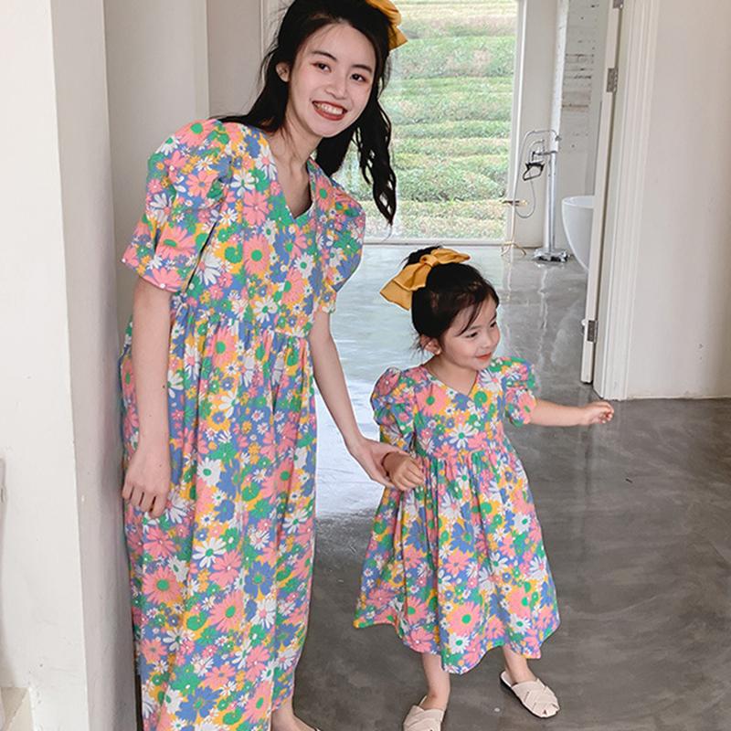 ママ 娘さん 親子お揃い ママとお揃い 娘とペアルック 親子ペア 親子 フローラル ワンピース 花柄 半袖 親子服 キッズ プレゼント 女の子 レディース 子供服 夏 Qzmm7 Aquadoor 通販 Yahoo ショッピング