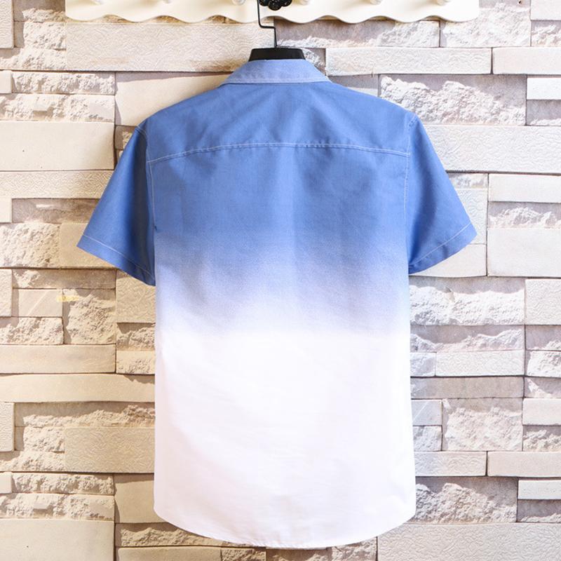 シャツ メンズ 半袖 ボタンダウンシャツ 大きいサイズ グラデーション トップス シャツ オシャレ トレンド 開襟 薄手 夏 カジュアル St26 Aquadoor 通販 Yahoo ショッピング