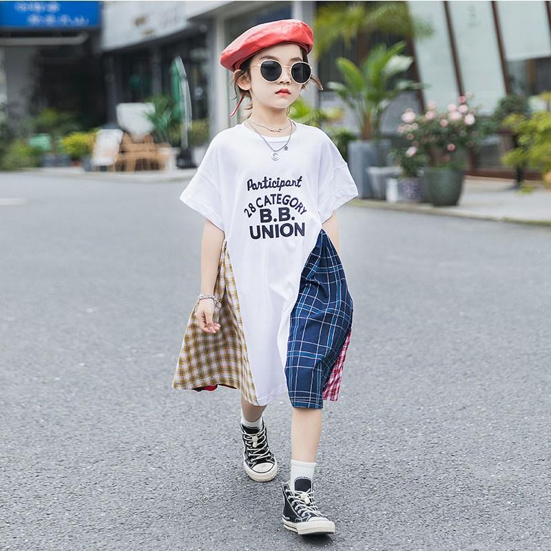 子供服 ワンピース 半袖 春夏 女の子 キッズワンピース ロングワンピース チェック柄 チュニック 子供ドレス ジュニア おしゃれ 可愛い 薄手 新品 110 170cm Tq10 Aquadoor 通販 Yahoo ショッピング