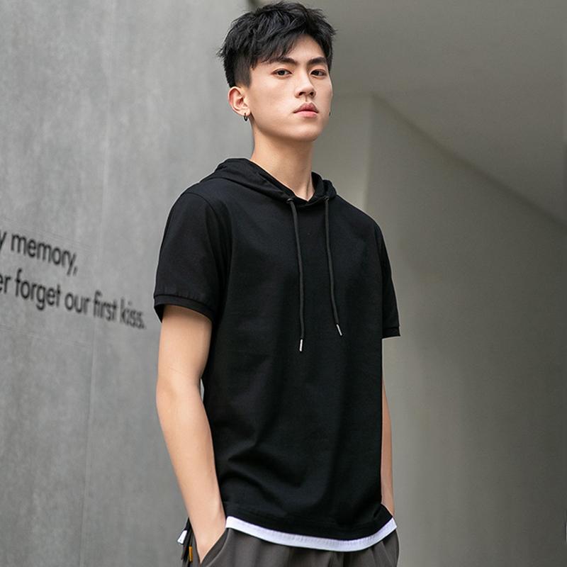 重ね着風 Tシャツ メンズ パーカー トップス フード付き プルオーバー 半袖パーカー 薄手 運動 スポーツ 無地 夏 アウトド アメカジ おしゃれ 大きいサイズ Tx3 Aquadoor 通販 Yahoo ショッピング