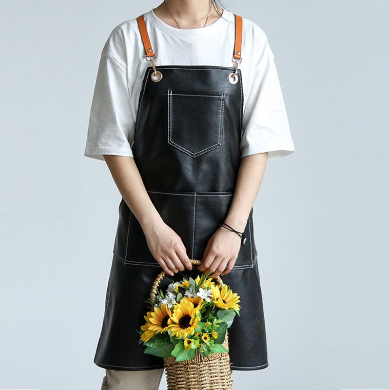 エプロン おしゃれ 11ポケット Diy Cim 050 B ガーデニング キャンプ ブルー メンズ レザーストラップ レディース 作業用 前掛け 実物 メンズ