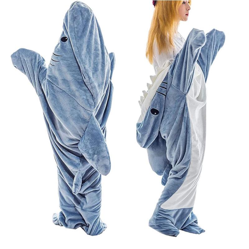 サメ寝袋 フランネル 大人用 子供用 サメブランケット サメ着る毛布 きぐるみ パジャマ メンズ レディース 寝袋 クリスマス コスプレ衣装 面白い｜aquadoor｜02