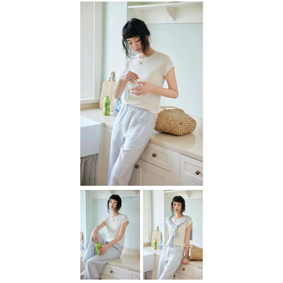 トップス Tシャツ 半袖Tシャツ カットソー 半袖 接触冷感 綿混