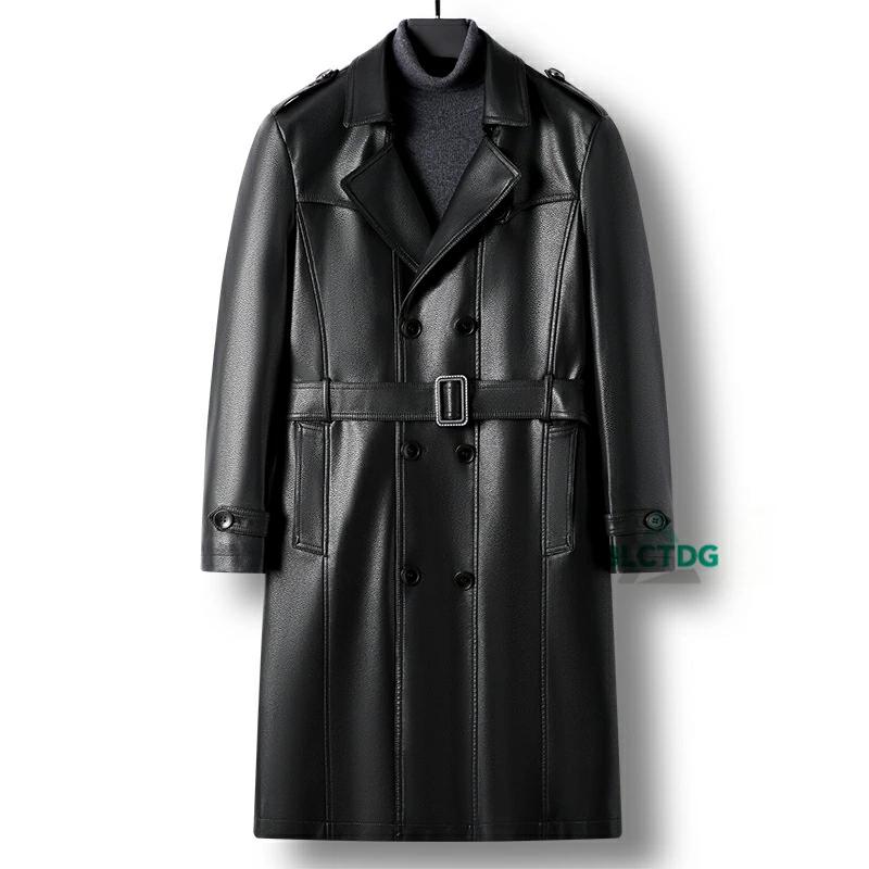 ロングレザーコート メンズ ライダース トレンチコート ロングコート