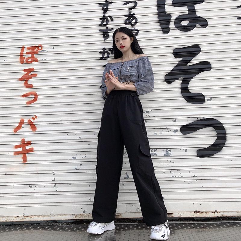 パンツ レディース 原宿系 春夏 ミリタリーパンツ カーゴパンツ ワイドパンツ 韓国ファッション ウエストゴム ストリート系 ヒップホップ ダンス衣装 Ys59 Aquadoor 通販 Yahoo ショッピング