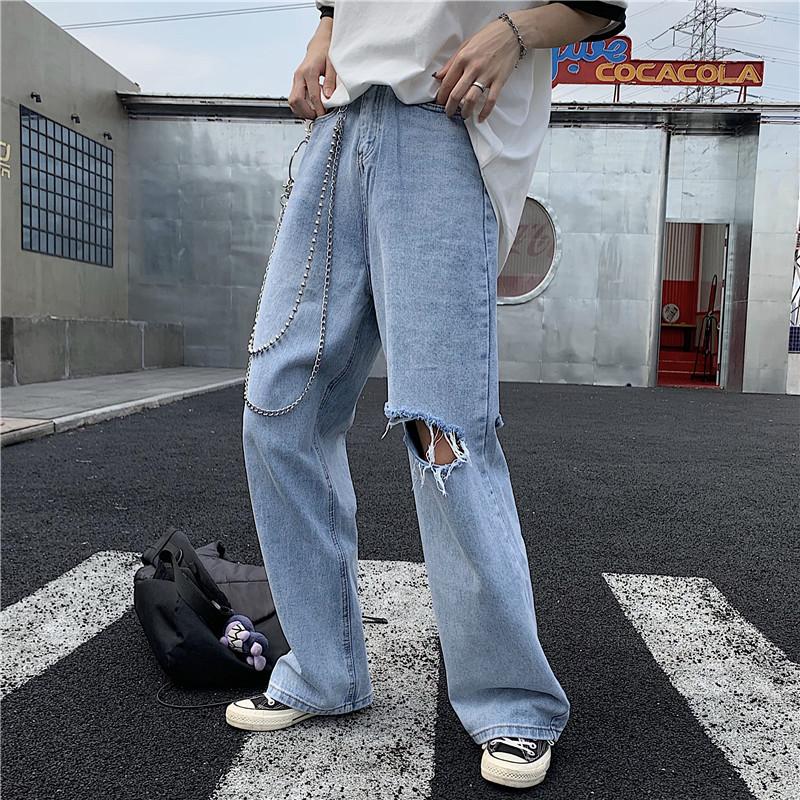 ジーンズ メンズ レディース デニム パンツ ワイドパンツ ストレート ハイウエスト ボトムス Bf風 原宿系 ダンス衣装 韓国ファッション ゆるい ストリート 秋 後払い手数料無料