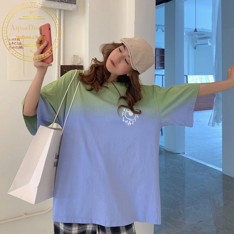 Tシャツ レディース タイダイ柄 半袖 夏 ロング丈 トップス 韓国ファッション 原宿系 Bf風 ヒップホップ ダンス ストリート風 カジュアル 大きいサイズ Yst115 Aquadoor 通販 Yahoo ショッピング