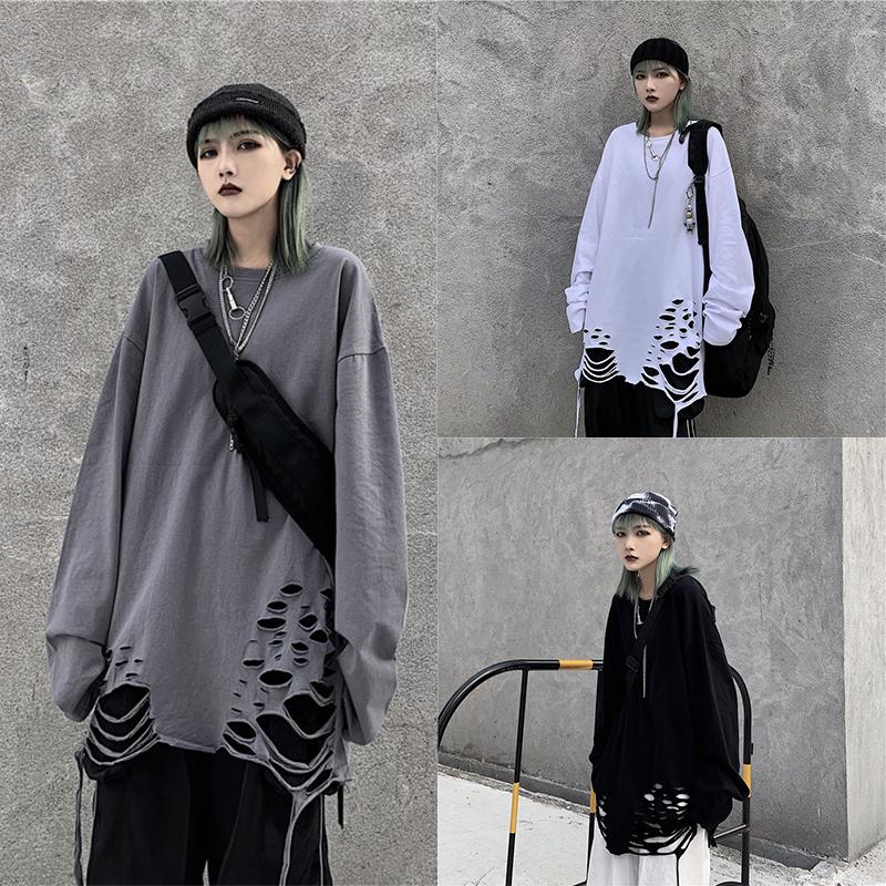 原宿系 長袖 レデイーズ ロング丈 トップス Tシャツ 韓国ファッション ヒップホップ ダンス衣装 ストリート系 春夏秋 Yst143 Aquadoor 通販 Yahoo ショッピング