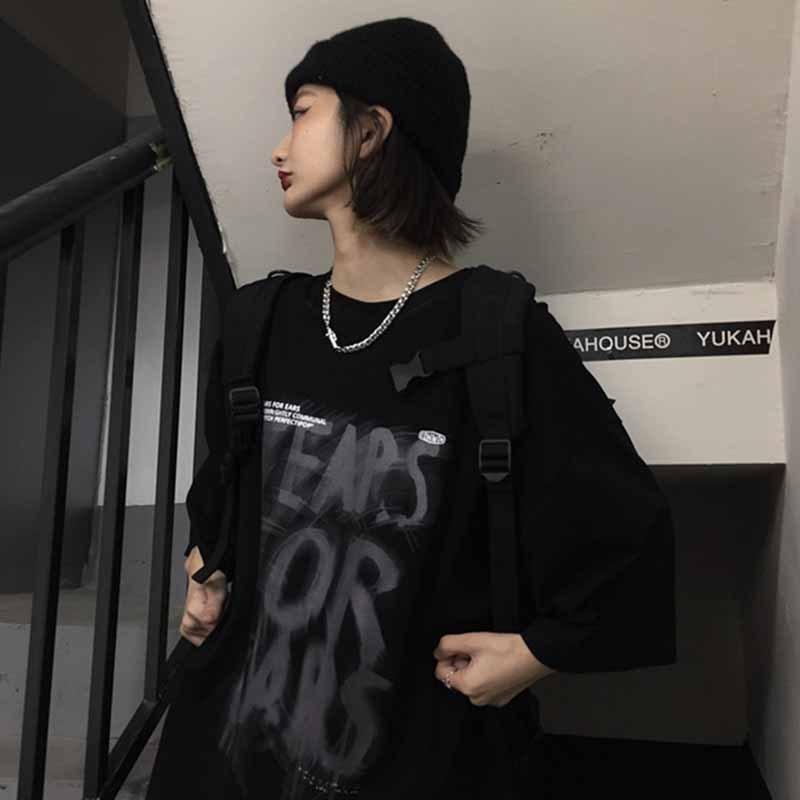 原宿風 Tシャツ レディース おしゃれ 半袖 ロング丈トップス 韓国ファッション ヒップホップ ダンス衣装 ストリート系 Bf風 カジュアル 大きいサイズ 春夏秋 Yst176 Aquadoor 通販 Yahoo ショッピング