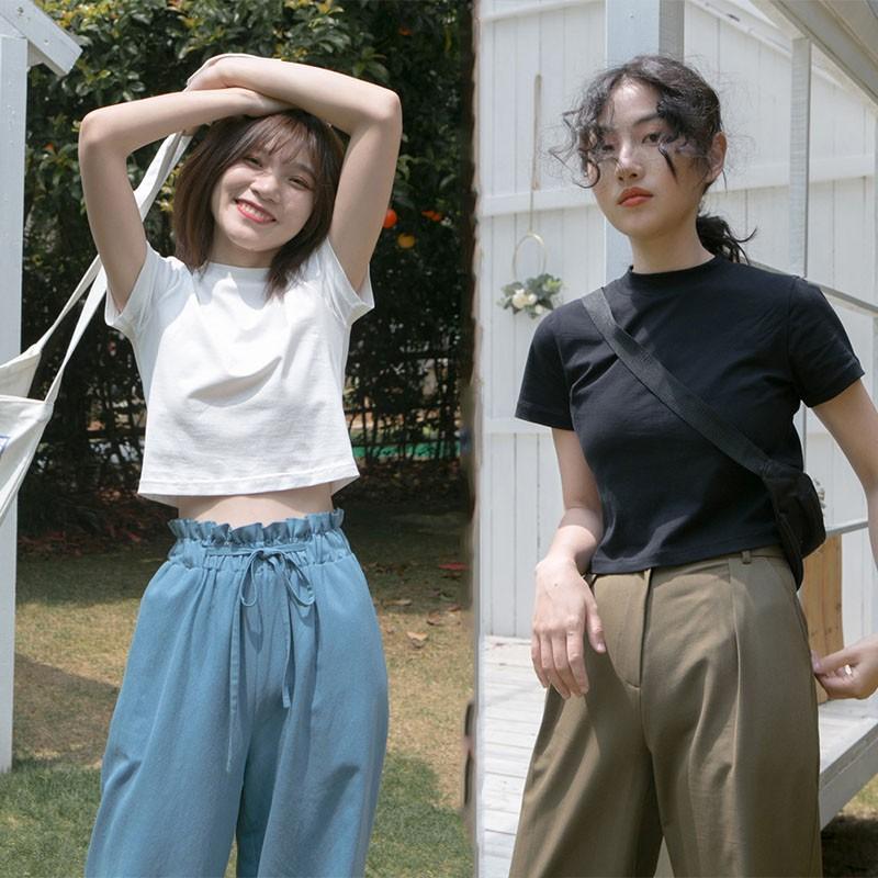 Tシャツ レディース ショート丈 半袖 無地 シンプル 夏 トップス へそ出しルック 韓国ファッション 原宿系 ヒップホップ ダンス ストリート風 スウェット Yst35 Aquadoor 通販 Yahoo ショッピング