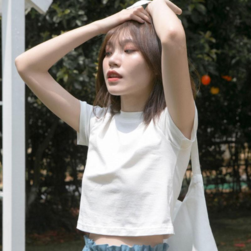 Tシャツ レディース ショート丈 半袖 無地 シンプル 夏 トップス へそ出しルック 韓国ファッション 原宿系 ヒップホップ ダンス ストリート風 スウェット Yst35 Aquadoor 通販 Yahoo ショッピング