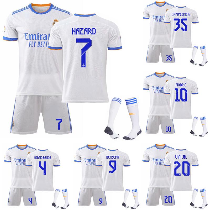 お中元 レアル マドリードcf サッカーユニフォーム レプリカ 子供用 大人用 メンズ 上下セット 3点セット 背番号4 7 9 10 35 子供 用ユニフォーム ソックス付き Aynaelda Com