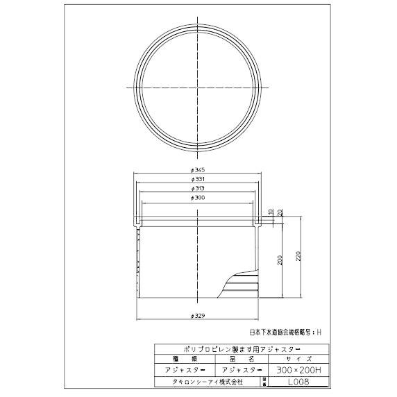 タキロンシーアイ ポリプロピレン製ます用アジャスター 300X200H