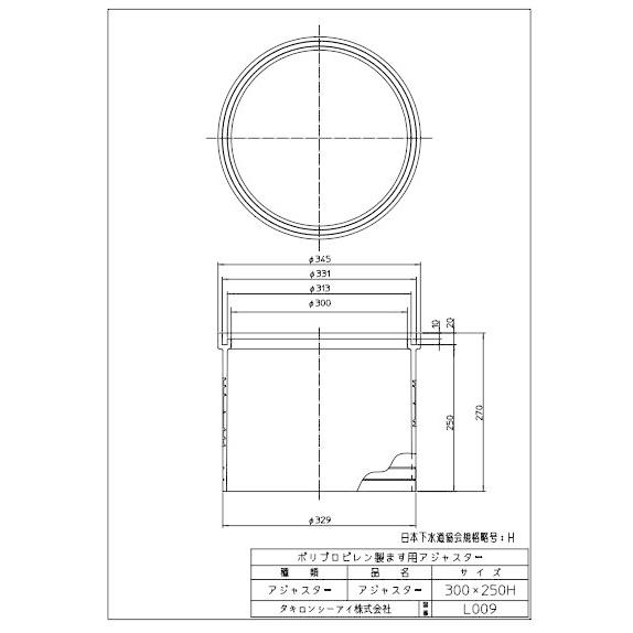 タキロンシーアイ ポリプロピレン製ます用アジャスター 300X250H
