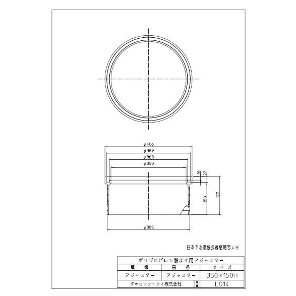 タキロンシーアイ ポリプロピレン製ます用アジャスター 350X150H