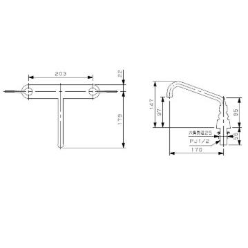 カクダイ（KAKUDAI） 厨房用2ハンドル混合栓 151-030A : アクアース
