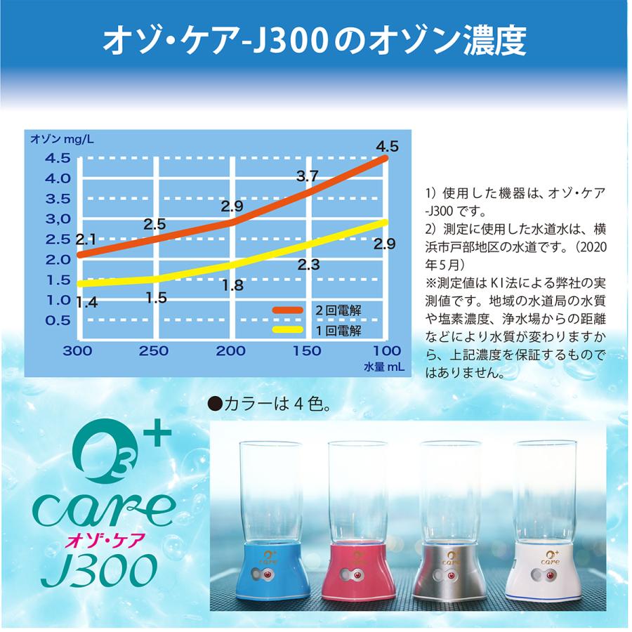 オゾ・ケア-J300】 オゾン水生成器、水道水を3分電解。手軽に使える