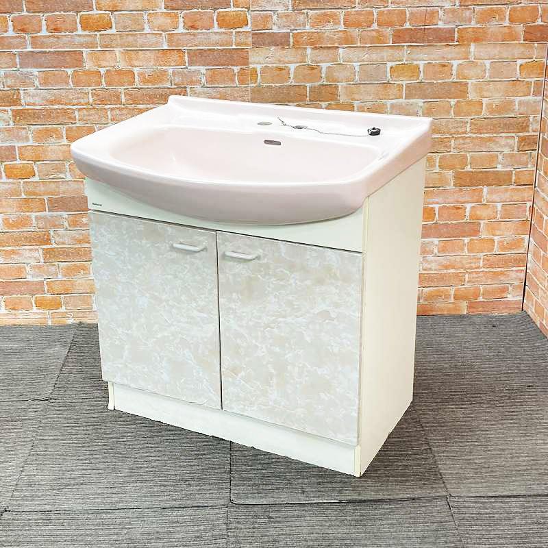 中古品】【中古・訳あり】 National 陶器製 2枚扉タイプ 手洗台 洗面