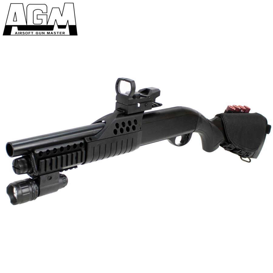 AGM M180 固定ストック エアコッキングショットガン Set【予備マグ