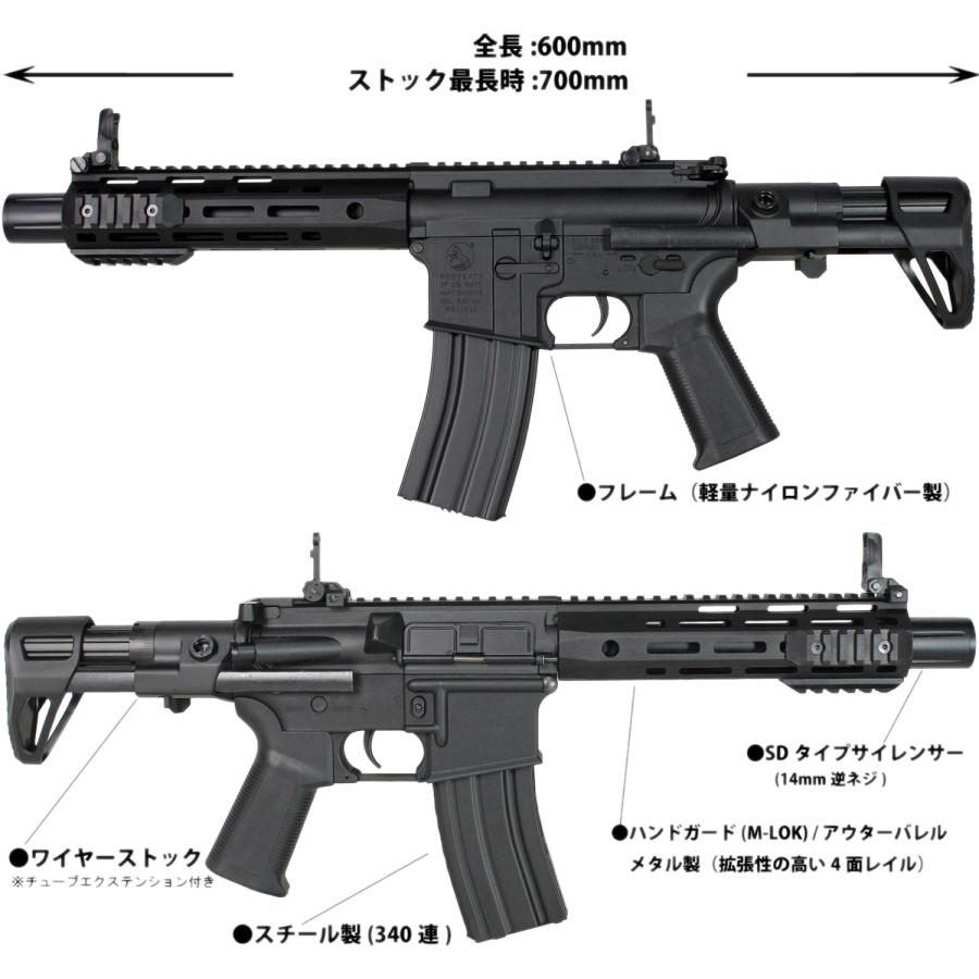 S\u0026T M4 URX4 M-LOK SD PDW-M チャレンジャーライン G3電動ガンBK(COLT刻印)_2