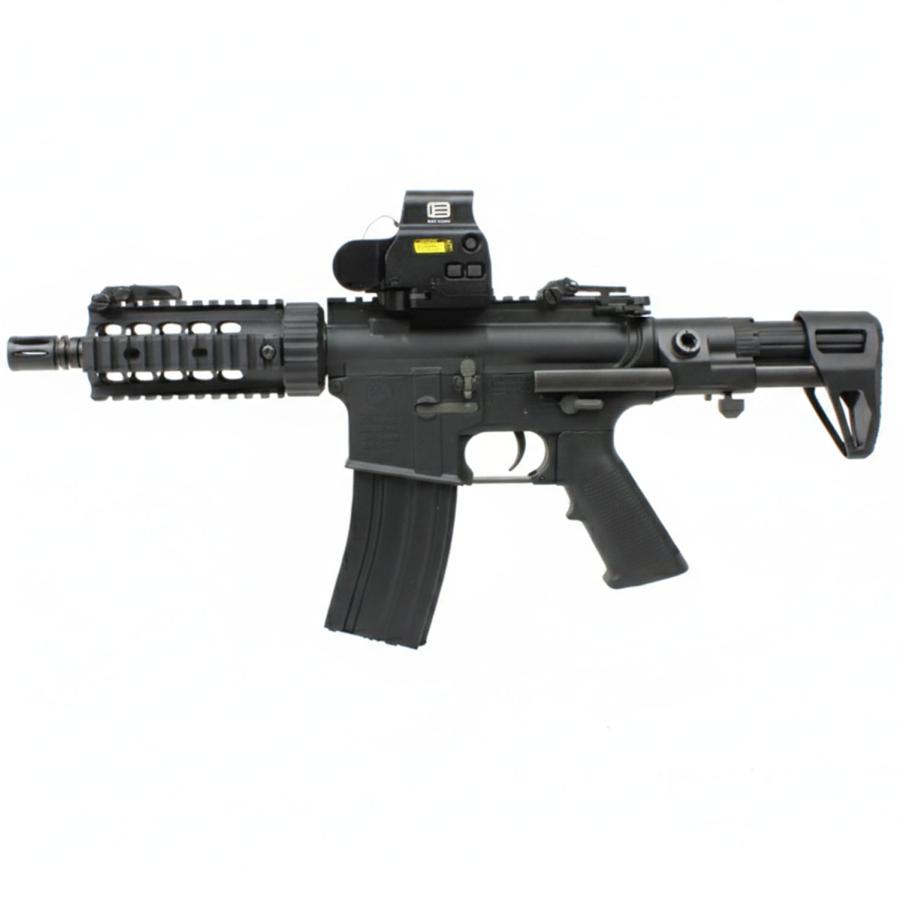 S\u0026T M4 FF PDW-S チャレンジャーライン G3電動ガン BK(COLT刻印)【T-1タイプドットサイトセット】の画像