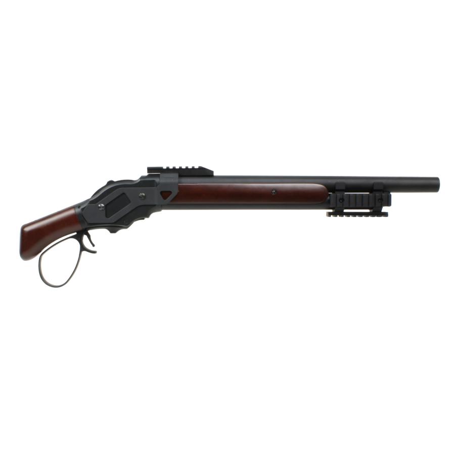 【5月入荷予約】S\u0026T ウィンチェスター Ｍ1887 ソードオフ ガスショットガン リアルウッド BK ワイドレバー レールカスタムセット（排莢式）の画像