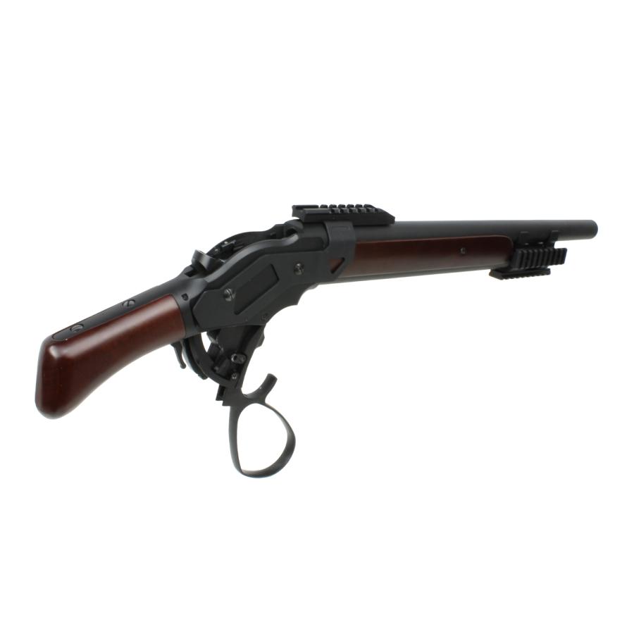 【5月入荷予約】S\u0026T ウィンチェスター Ｍ1887 ソードオフ ガスショットガン リアルウッド BK ワイドレバー レールカスタムセット（排莢式）の画像