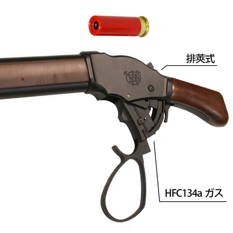 【5月入荷予約】S\u0026T ウィンチェスター Ｍ1887 ソードオフ ガスショットガン リアルウッド BK ワイドレバー レールカスタムセット（排莢式）の画像