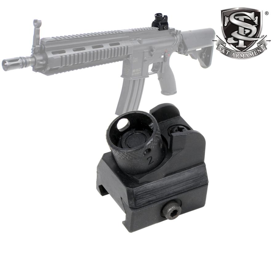 S&T HK416 ナイロン製 ディオプタータイプ リアサイトBK : ガンモール