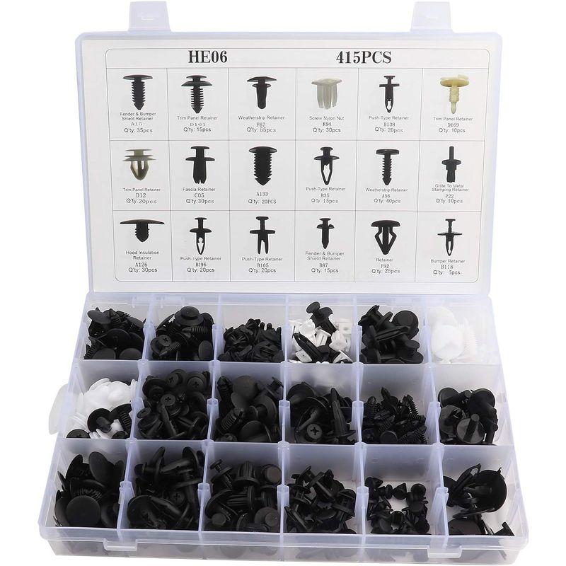 Yosoo 415個 18種類 パネルバンパー バンパーファスナー トリムクリップ バンパークリップ プッシュ型 リベットトリムファスナー