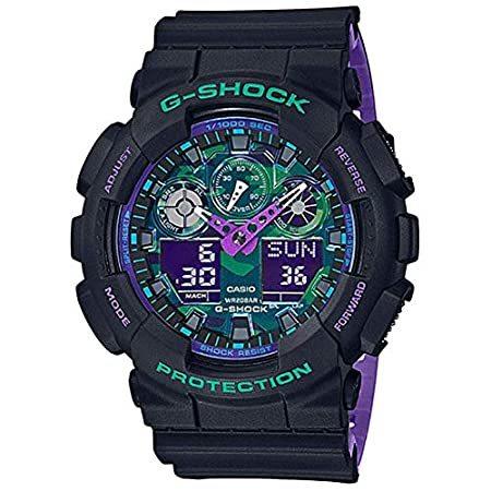 特別価格Casio G-Shock GA100BL-1A Black and Purple Resin Watch好評販売中 周辺機器