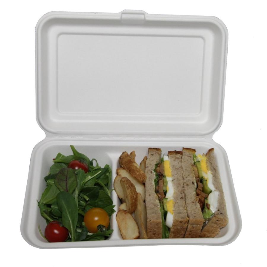 使い捨て バガス製テイクアウト容器 オシャレなeモールド 仕切り付フードパック Ll B002 50個入 B01kzhf0pc Aquamintヤフーショップ 通販 Yahoo ショッピング