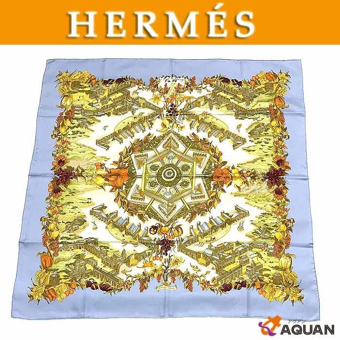 セール HERMES エルメス スカーフ カレ90 Au Pays de Cocagne 楽園にて 
