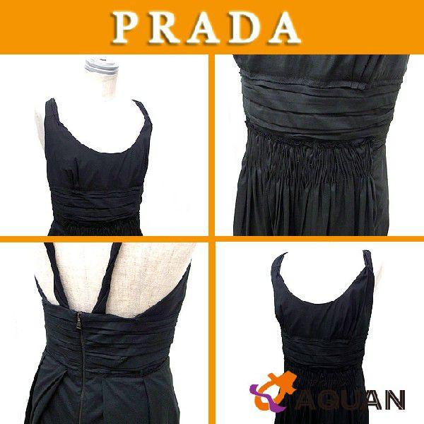 セール PRADA プラダ ワンピース 40サイズ ドレス レディース ブラック 黒 美品 4615｜aquankyoya｜02