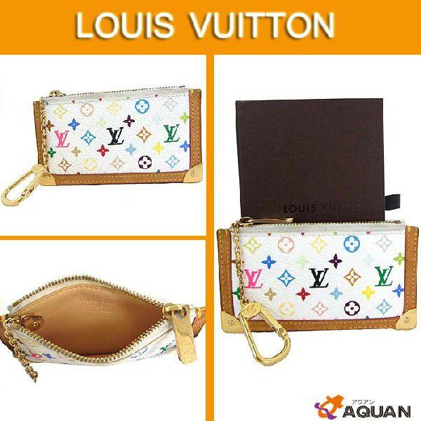 大特価セール！　LOUIS VUTTON　ヴィトン　マルチカラー　ブロン　白　キーリング付コインケース　ポシェットクレ　小銭入れ　｜aquankyoya｜02