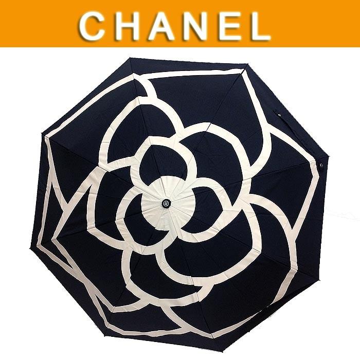 シャネル CHANEL 傘 折りたたみ傘 ジャンピング式 ワンタッチ カサ カメリア ココマーク アンブレラ 未使用 :7585:ブランド