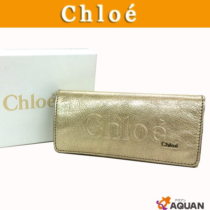 大特価セール　Chloe　クロエ　シャドー　シャドウ　長財布　サイフ　ゴールド　シャンパン　ギャランティカード付き｜aquankyoya