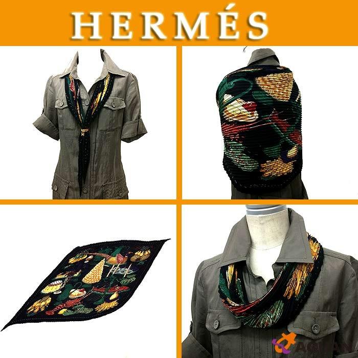 HERMES HERMES エルメス カレプリセ シルクスカーフ プリーツカレ 