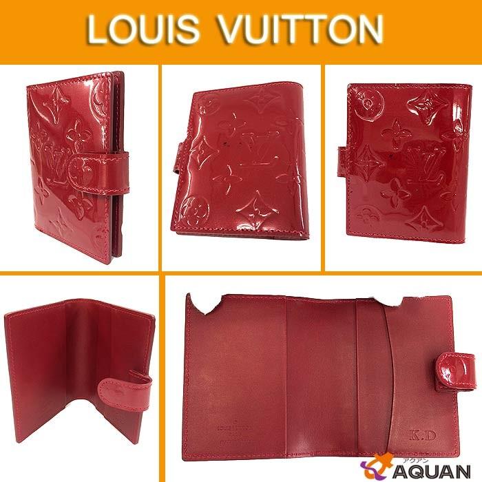 ルイヴィトン　LOUIS　VUITTON　モノグラムヴェルニ　ベルニ　ミニアジェンダ　手帳カバー　ポムダムール　ボルドー　赤｜aquankyoya｜02