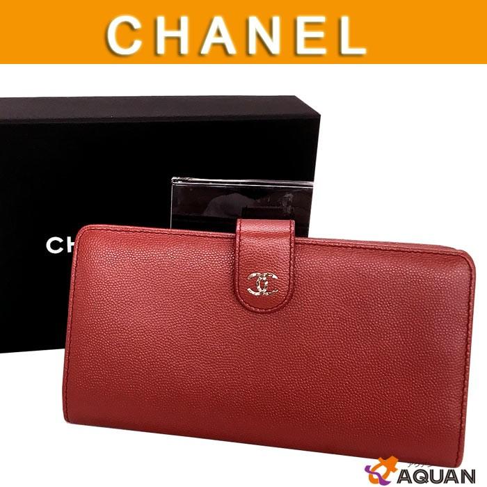 CHANEL シャネル 長財布 サイフ ココマーク レザー 赤 レッド 送料込み 