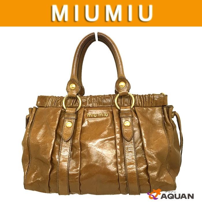 miu セール miumiu ミュウミュウ MIUMIU ギャザー トートバッグ 