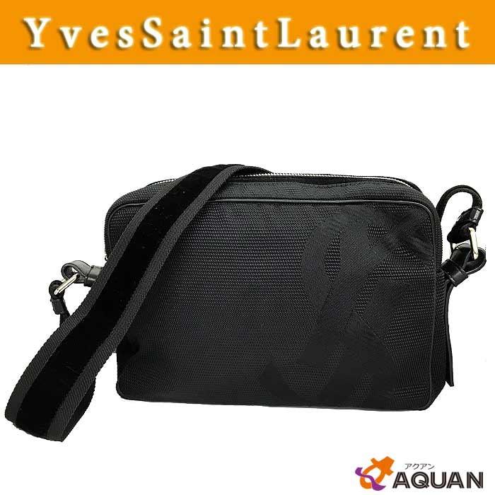 大特価セール！　YvesSaintLaurent　YSL　サンローラン　ショルダーバッグ　斜め掛けショルダー　ポシェット　ブラック｜aquankyoya