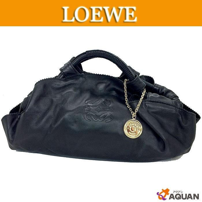 LOEWE LOEWE ロエベ ナッパアイレ ハンドバッグ レザー ブラック 黒 